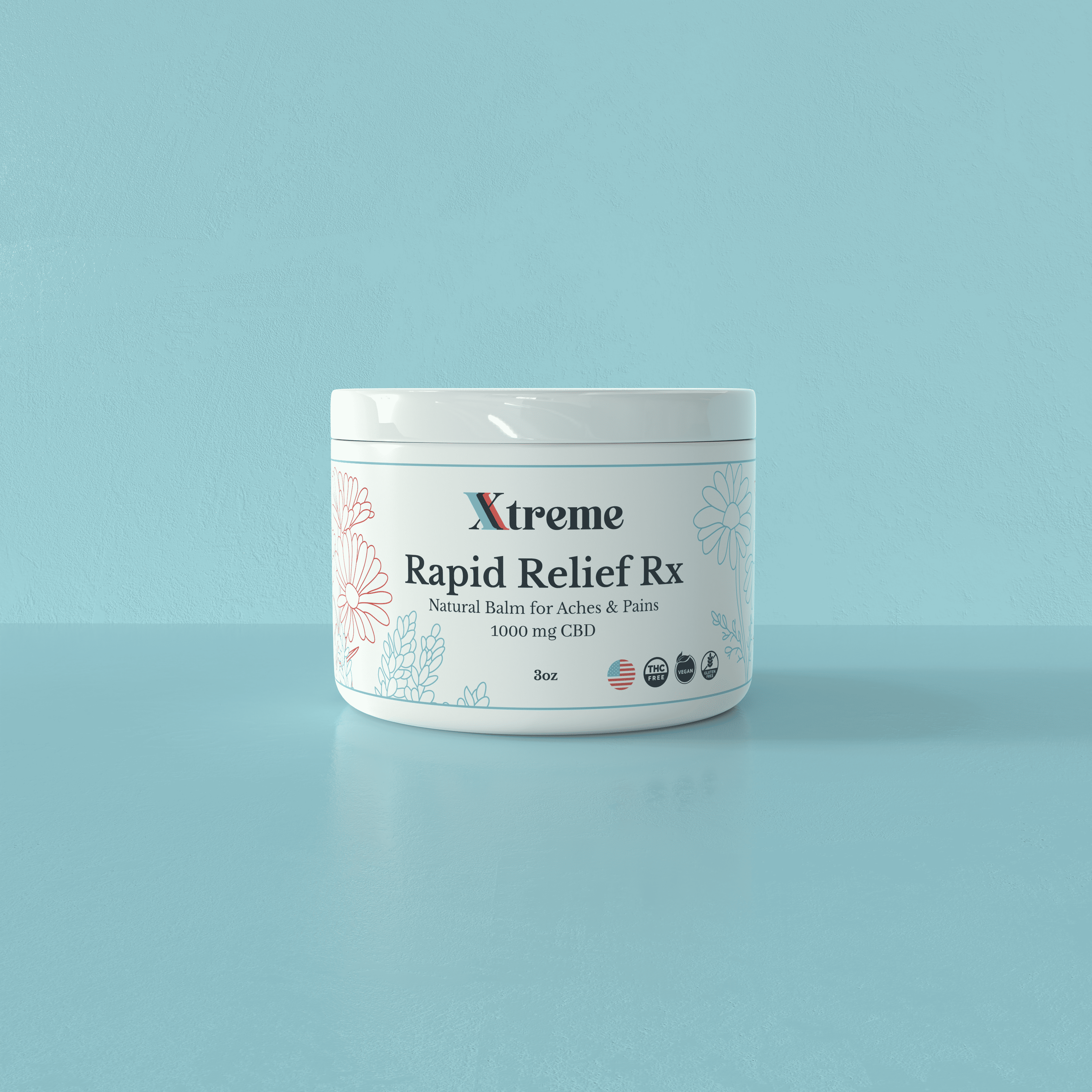 Xtreme Brands RX Rapid Relief Balm – strongest doctor-trusted formula with full-spectrum hemp, Arnica, and Menthol for targeted muscle and joint relief.