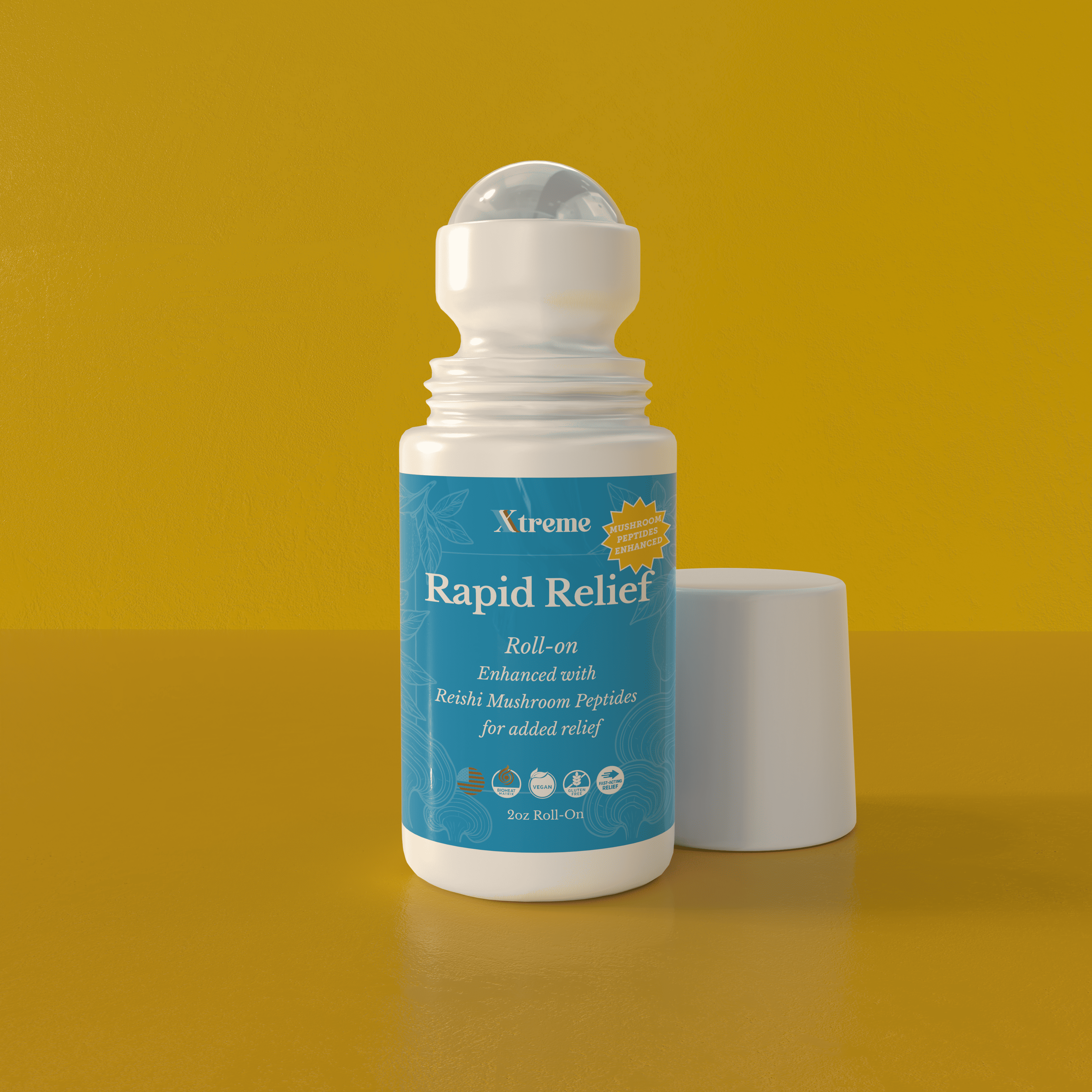 Xtreme Brands Rapid Relief Roll-On – USA-made natural pain relief with full-spectrum hemp, Arnica, and Menthol for targeted muscle and joint comfort.