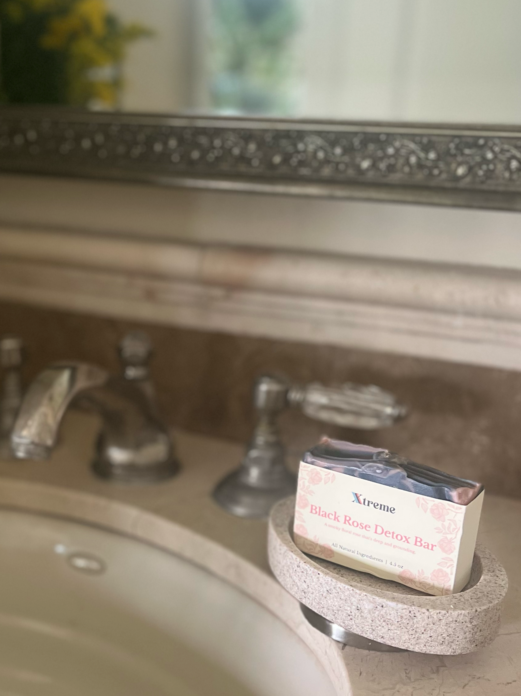 Black Rose Detox handmade soap in Xtreme Brands packaging – purifying natural artisan bar.