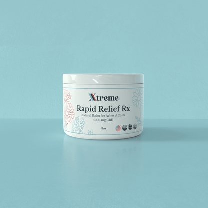 Xtreme Brands RX Rapid Relief Balm – strongest doctor-trusted formula with full-spectrum hemp, Arnica, and Menthol for targeted muscle and joint relief.

