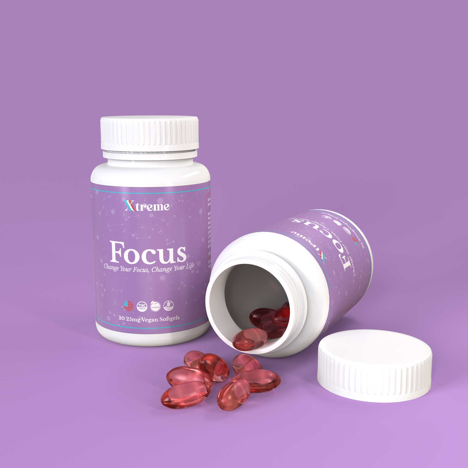 Focus Supplement (CBD, caffeine, B12) - Xtreme Wellness