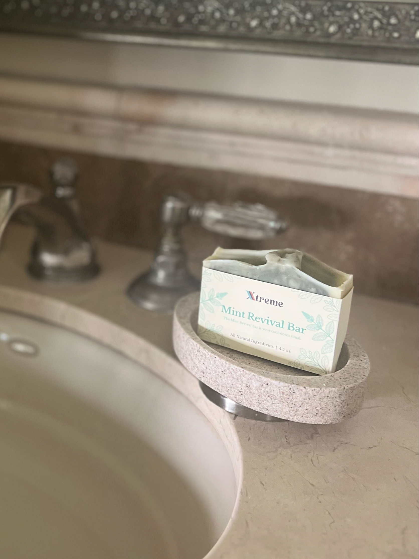 Mint Revival handmade soap bar in Xtreme Brands packaging – USA-made natural artisan soap.”