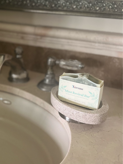 Mint Revival handmade soap bar in Xtreme Brands packaging – USA-made natural artisan soap.”